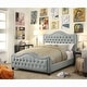 preview thumbnail 14 of 13, Moser Bay Olivia Linen Waved Top Upholstery Button-tufted Panel Bed with Tall Footboard Grey - King