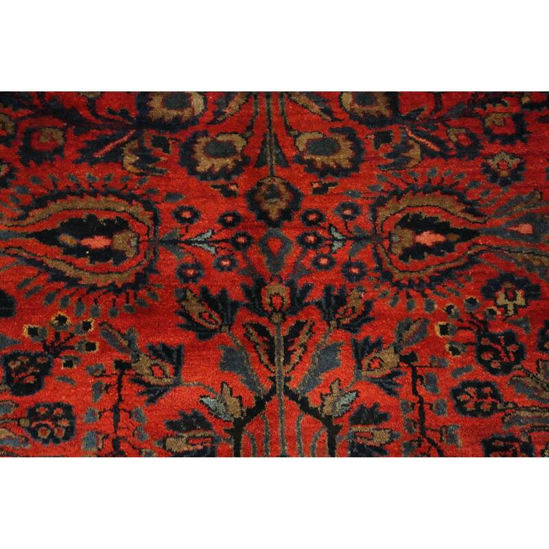 Hand Knotted Oriental 100% Wool Carpet Traditional Floral Oranges & Rust Lilian Area Rug - 11' 11'' X 9' 2''