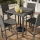 preview thumbnail 5 of 8, Martha Stewart 5-Piece Outdoor Rattan Wicker Patio Set with 4 Bar Stools, Bar Height Table - 19"W x 22.5"D x 46"H