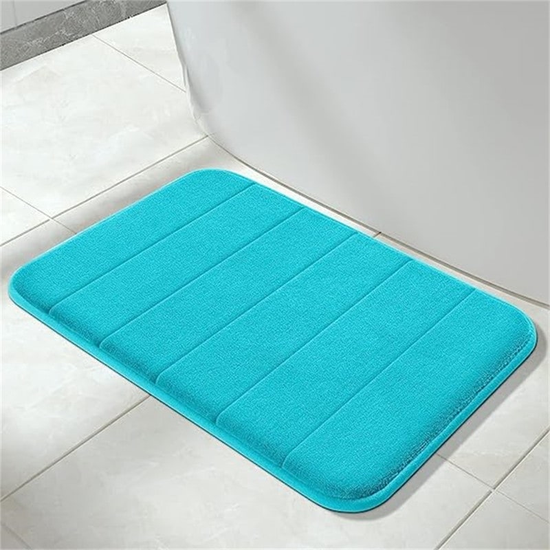 Walensee Memory Foam Bath Rug, 24 inchx36 inch, Spa Blue, Non Slip Bathroom Mat, Machine Wash, Size: 24 x 36