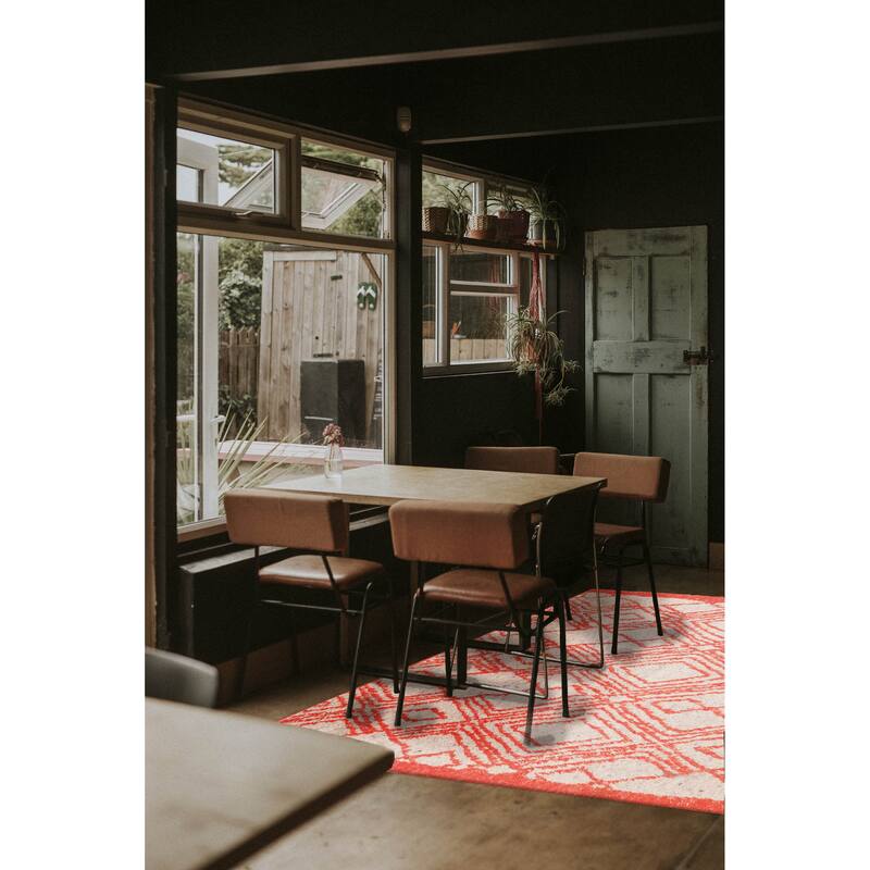 ECARPETGALLERY Hand-knotted Tangier Light Grey, Red Wool Rug - 8'1 x 9'8