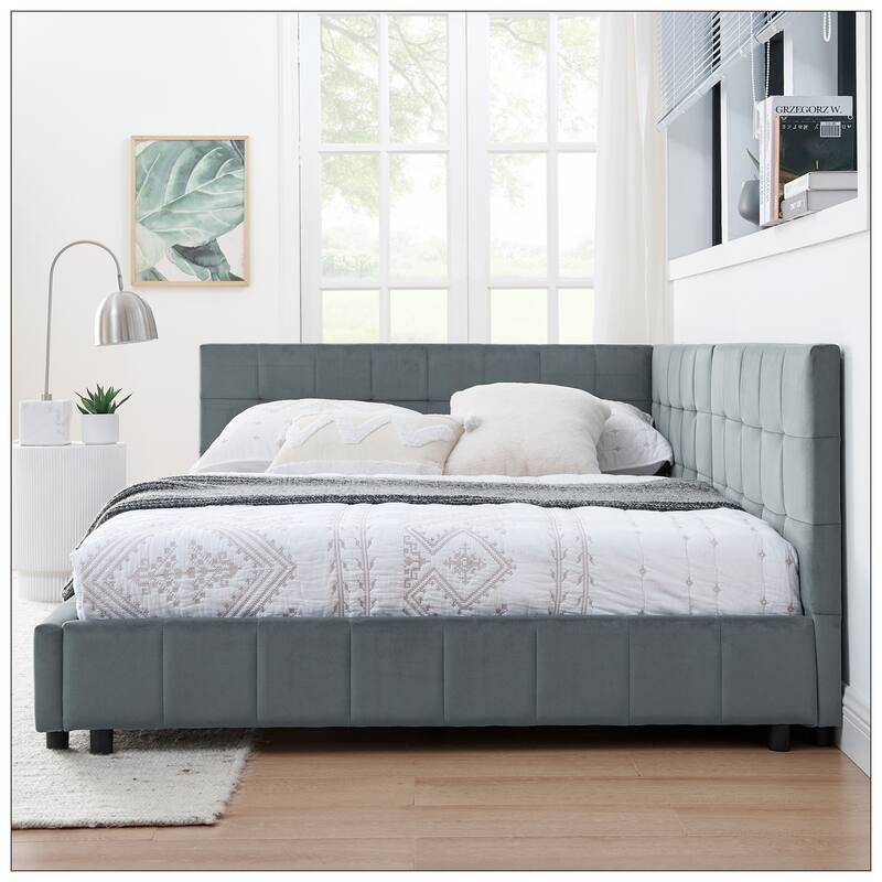 Full Size Upholstered Tufted Bed Frame