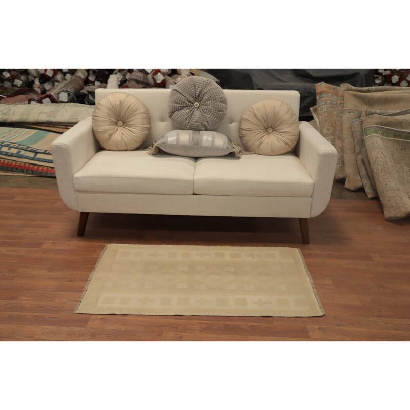Hand Woven Oriental 100% Wool Carpet Southwestern Tribal Multi-Colored Kilim Area Rug - 3' 9'' X 2' 1''