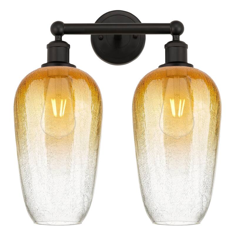 Innovations Lighting Endless Possibilities Edison - Brookhaven Flute - 2 Light 16" Bath Vanity Light - Oil Rubbed Bronze/Amber