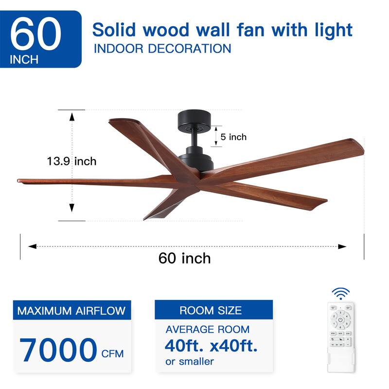 60" Black Lowe Profile Ceiling Fan without Light