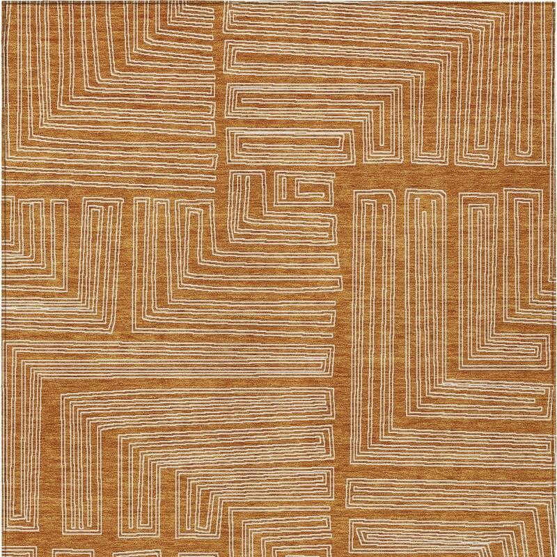 HomeRoots Geometric Transitional Rectangle Outdoor Rug