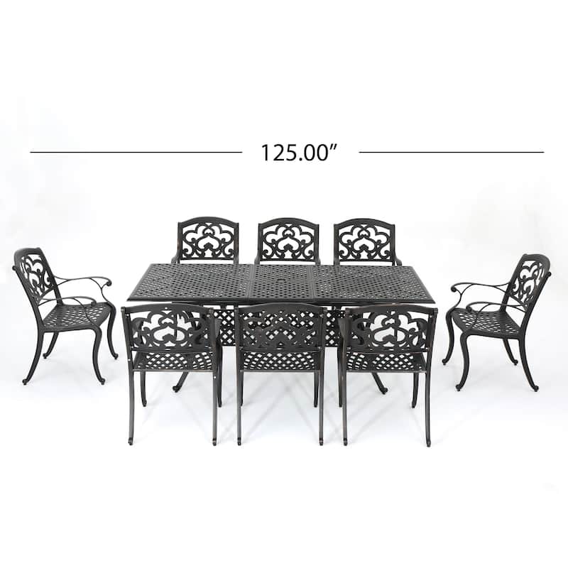 Abigal Outdoor Copper Cast Cast Aluminum Rustic Dining Collection by Christopher Knight Home
