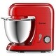 preview thumbnail 3 of 16, 4.3 Qt 550 W Tilt-Head Stainless Steel Bowl Electric Food Stand Mixer - 13.2" x 9.4" x 12.1" (L x W x H) Red