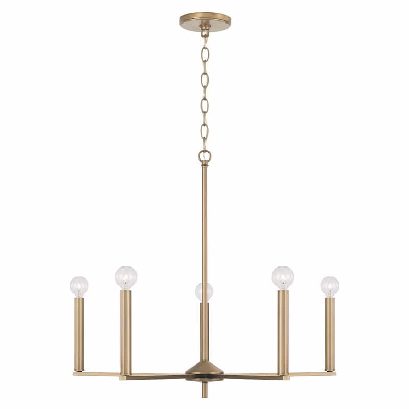 Portman 5-light Hanging Chandelier - Aged Brass