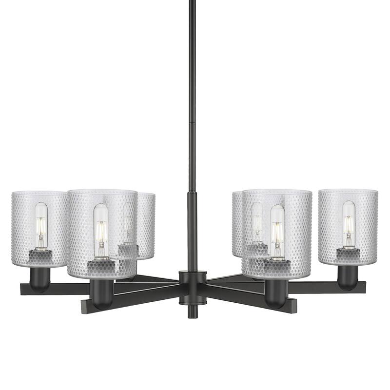 Innovations Lighting 716-6CR-11-35 Cobbleskill Chandelier Cobbleskill - Matte Black / Clear