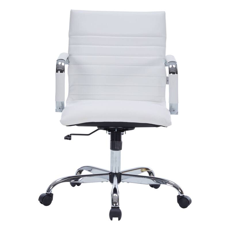 Harris Ergonomic Mid-Back Leather Office Chair with Metal Frame, Adjustable Height, Tilt Lock, and Swivel for Home Office