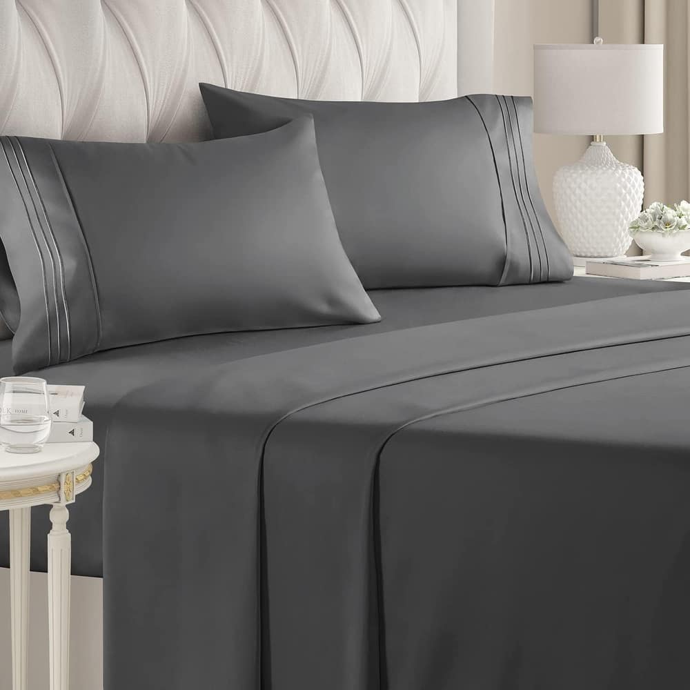 CGK Linens Brushed Microfiber Soft Wrinkle free 4 Piece Bed Sheet Set