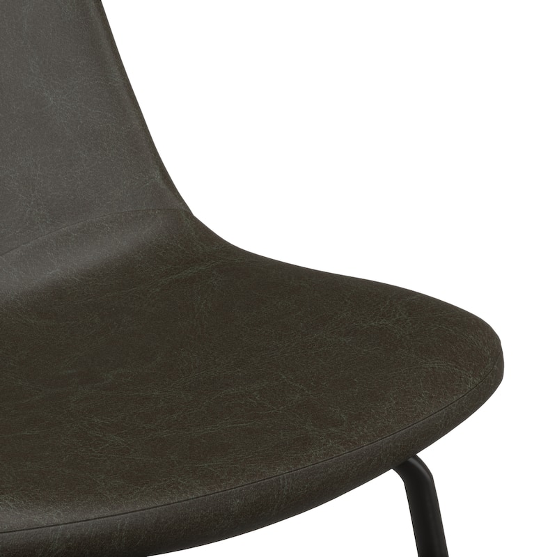 Maxine Vegan Leather Counter Height Stools Black Legs (Set of 2)