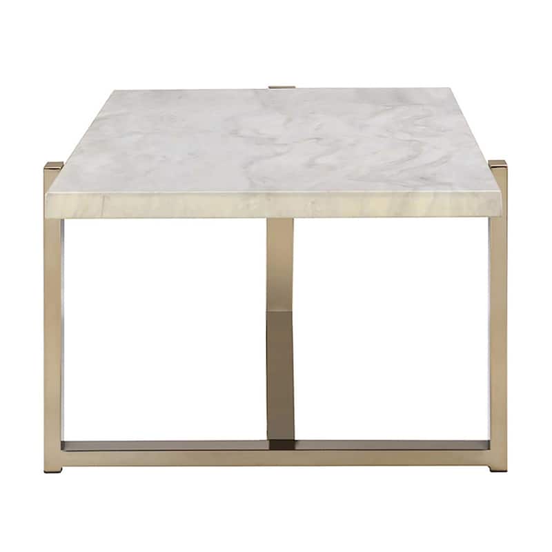 Benita Engineering Stone Top and Champagne Coffee Table