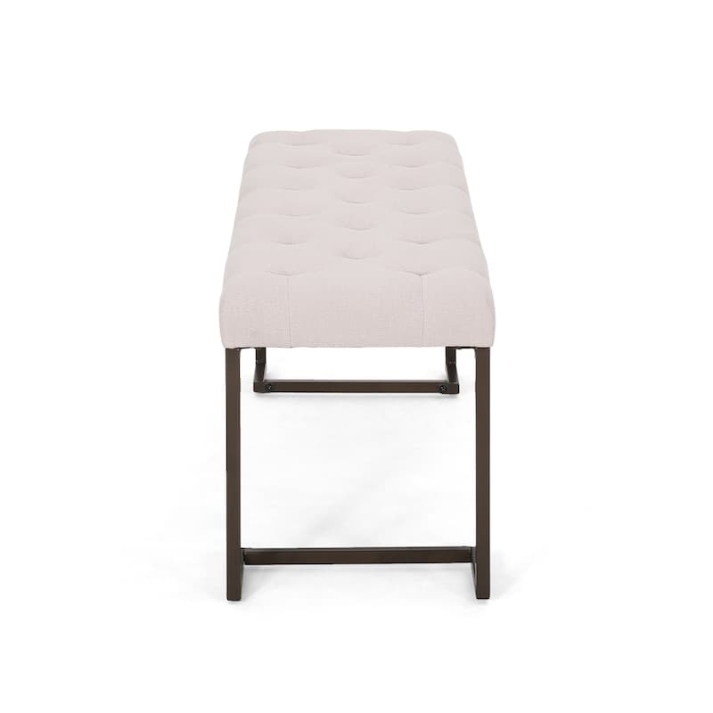 Roomfitters Upholstered Button Tufted Bench with Metal Frame, Entryway or Bedroom Accent Seat
