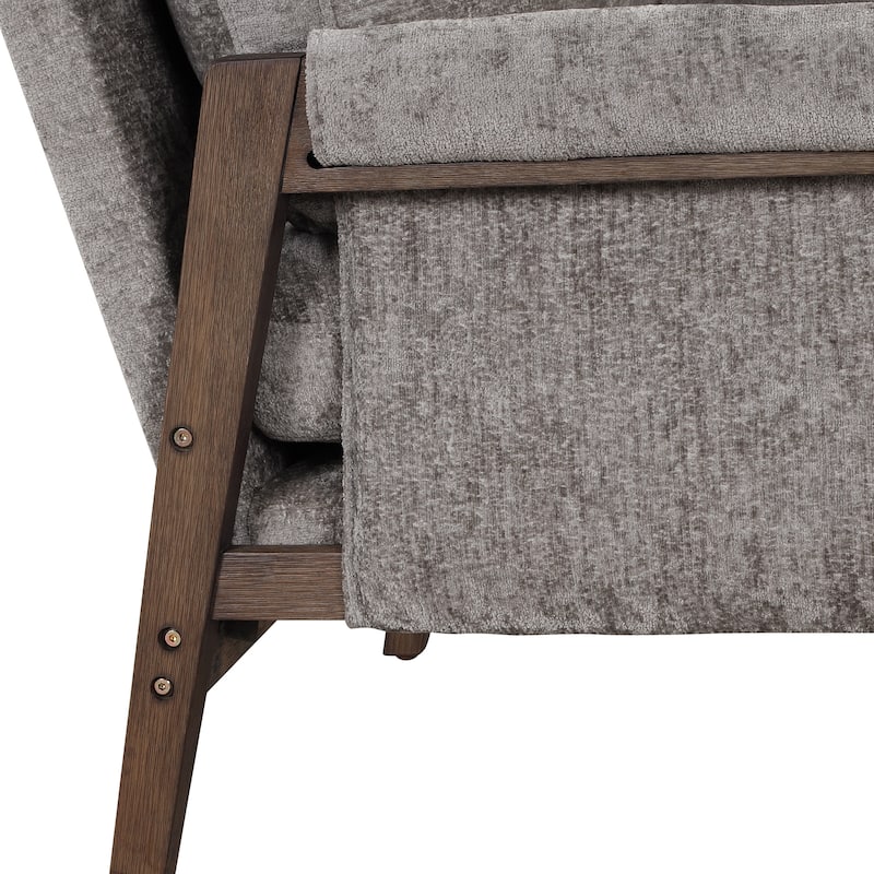 Roomfitters Mid-Century Modern Accent Chair, Velvet Upholstery with Solid Wood Frame and Plush Cushion, Ideal for Living Room