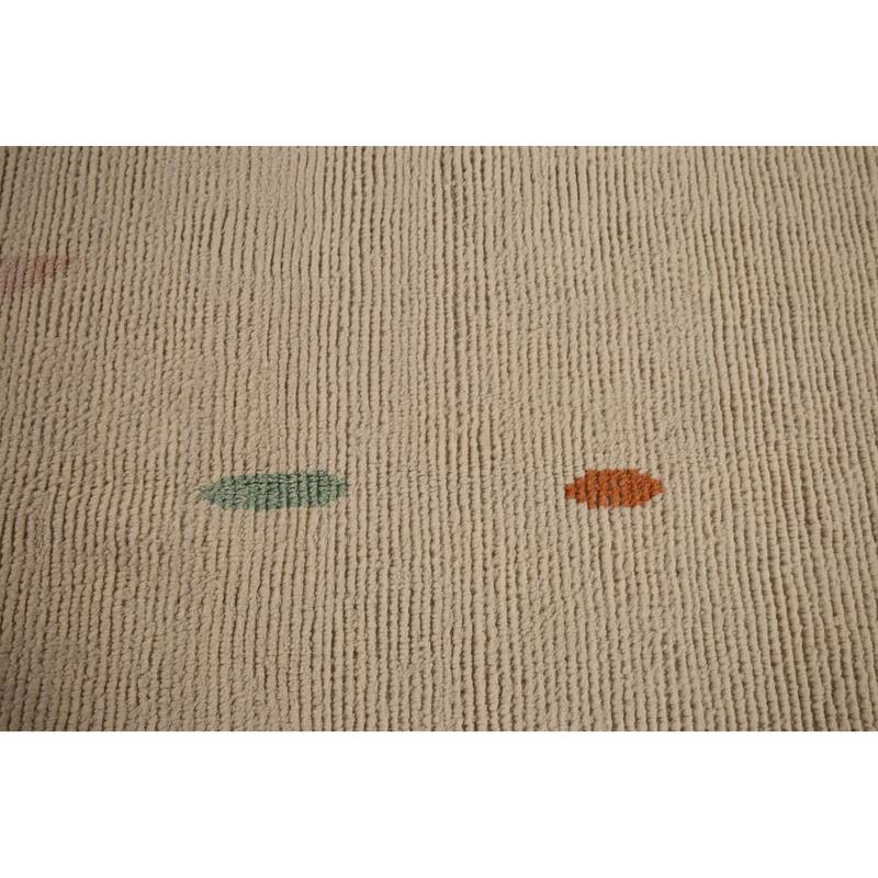 Ivory Palace Size Moroccan Oriental Area Rug Hand-Knotted Wool Carpet - 11'10"x 18'7"