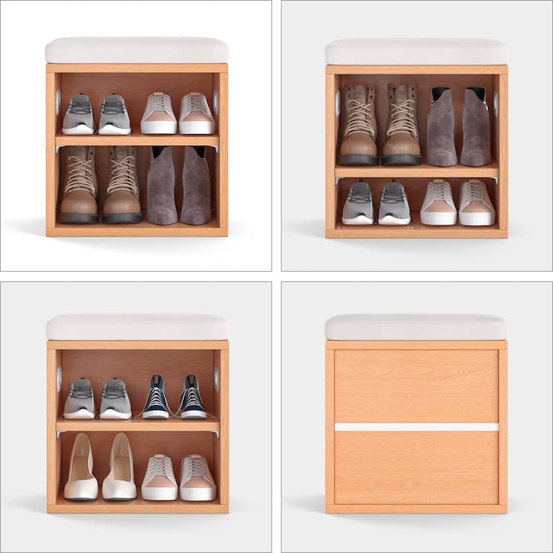 Small Shoe Bench for Entryway with Cushion Shoe Bench with Storage and Seating, Seat Entryway Shoe Rack, Entryway