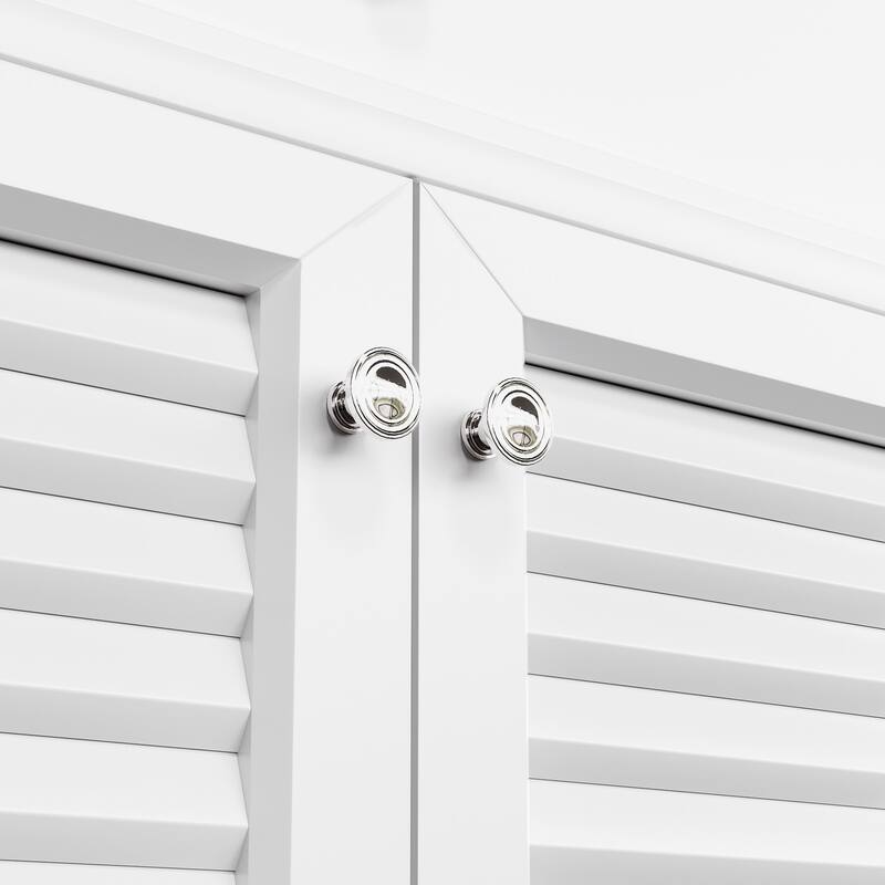72-Inch Solid Wood Double Sink Bathroom Vanity with Louvered Doors – Classic Coastal Style and Ample Storage