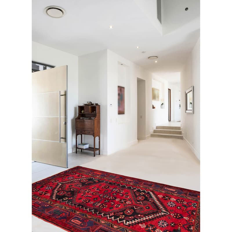 ECARPETGALLERY Hand-knotted Andelz Red Wool Rug - 4'1 x 6'7