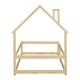 preview thumbnail 7 of 7, Twin Size Wood Bed with House-Shaped Headboard and Fences, Natural