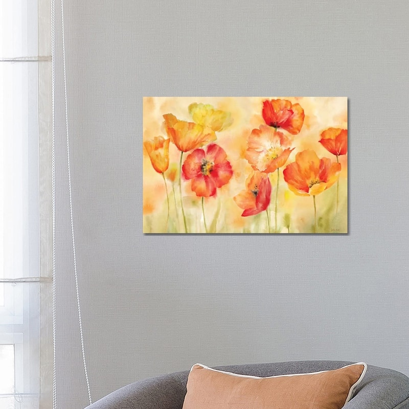 iCanvas "Watercolor Poppy Meadow Spice Landscape" by Cynthia Coulter Canvas Print - 18x26x1.5