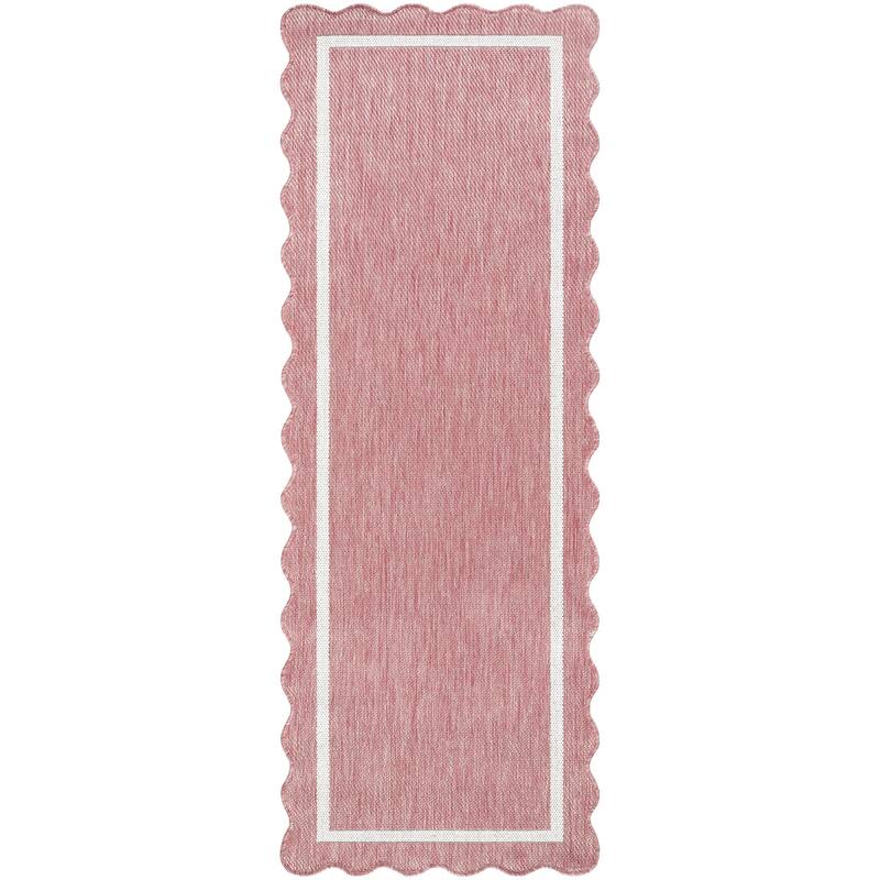 Livabliss Miami Beach Traditional Indoor / Outdoor Area Rug - Rose - 2'7" x 7'3"