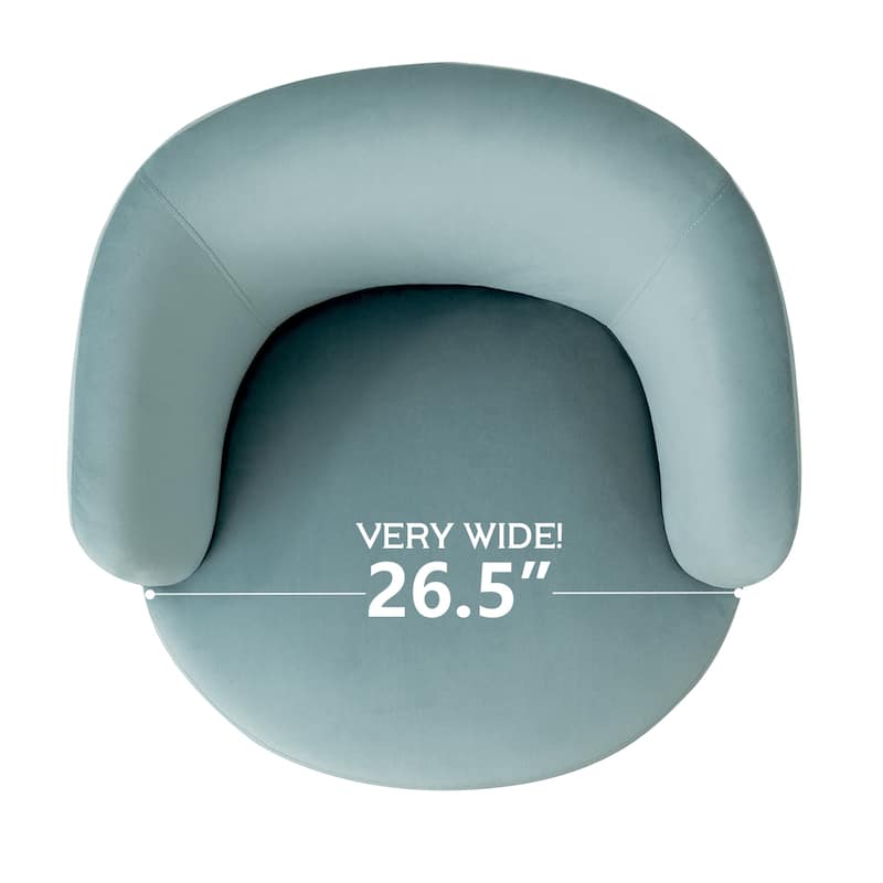 26.5" Wide Velvet Small Swivel Barrel Accent Chair