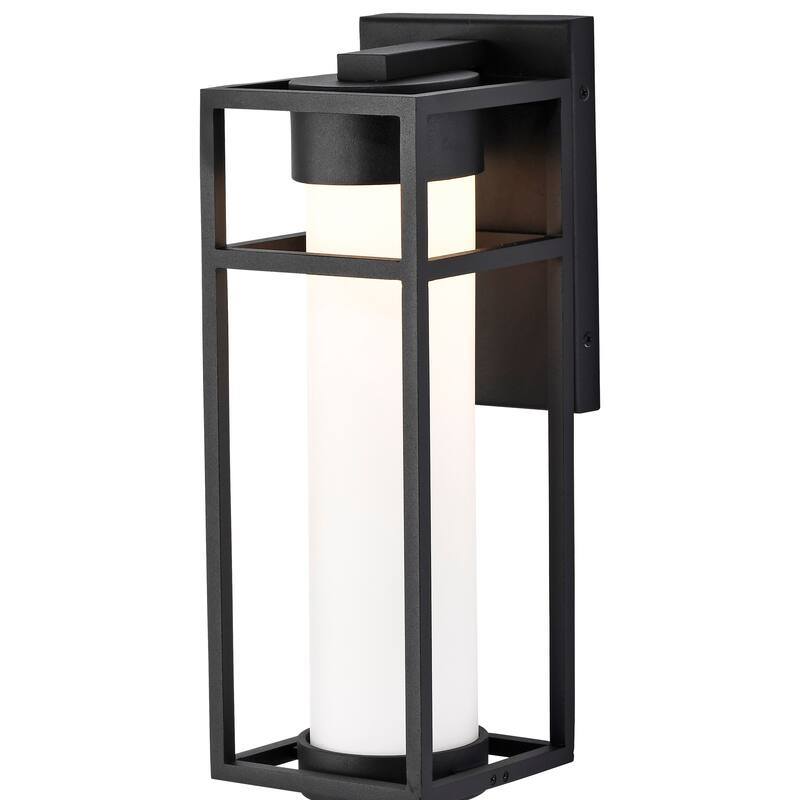 Ledges 6W LED Medium Wall Lantern Matte Black with White Opal Glass