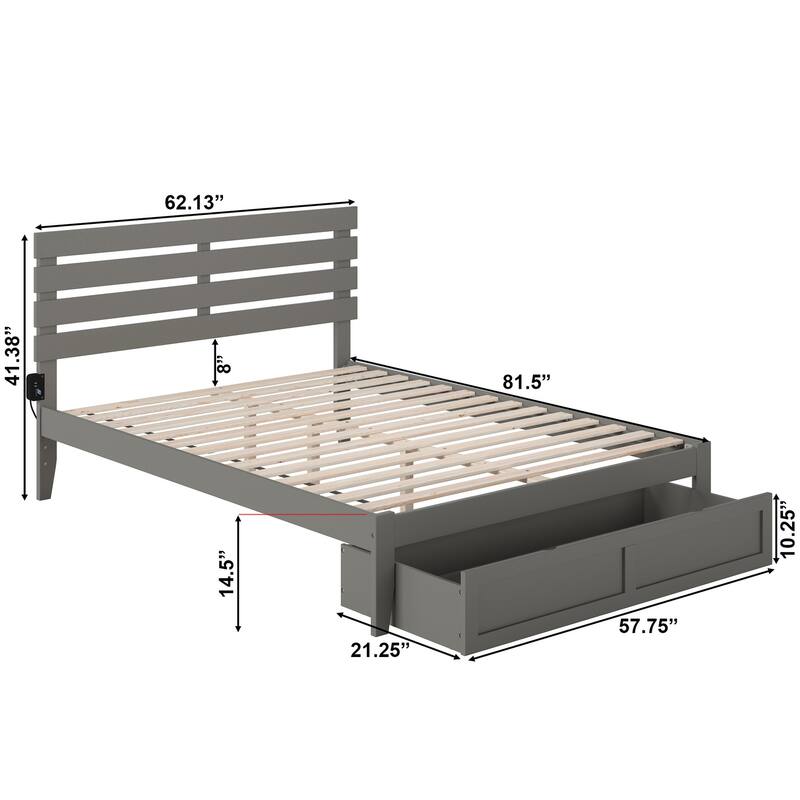 Oxford Platform Bed with Foot Drawer