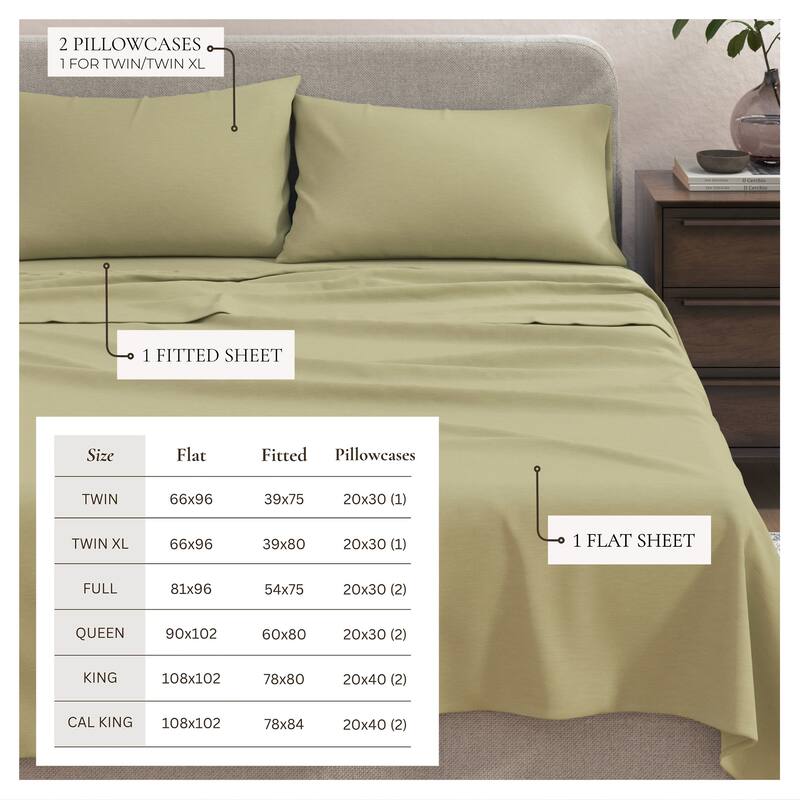 Linery & Co. Heathered Melange Cotton Jersey Knit Sheet Set