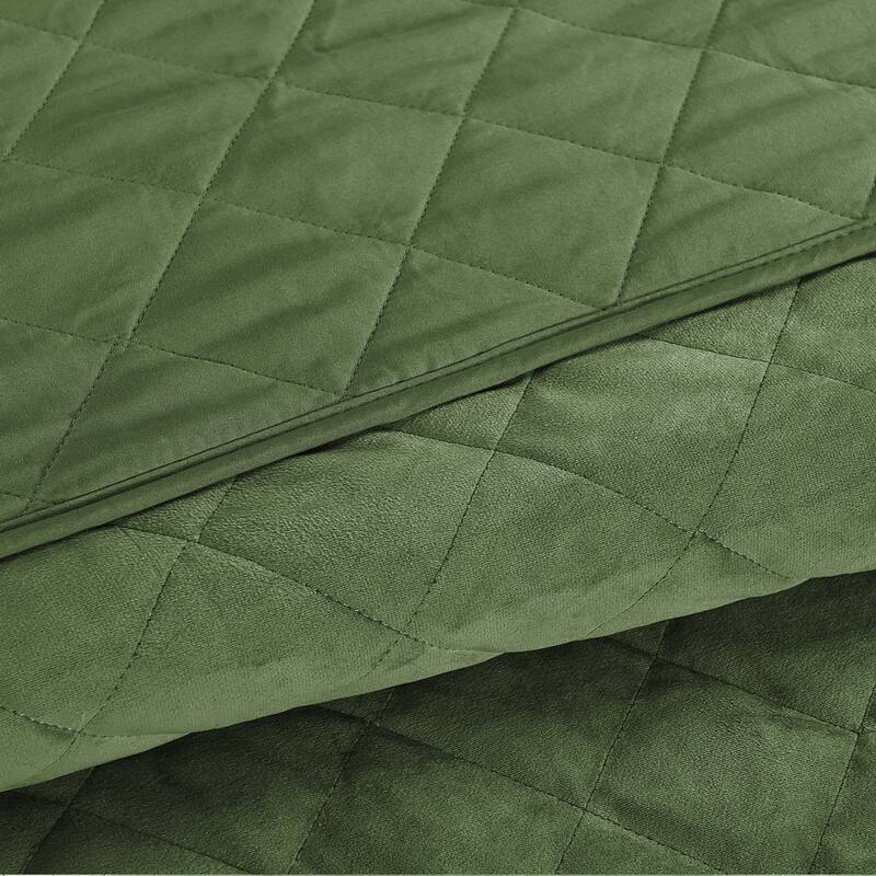 Serenta Velvet Quilts 5 Piece Ultra Soft Floor Touching Bedspread Set