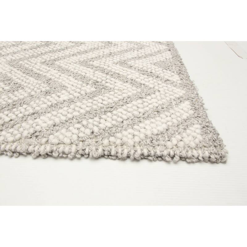 ECARPETGALLERY Braid weave Sienna Grey Wool Rug - 5'3 x 7'7