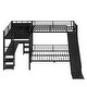 preview thumbnail 12 of 29, L-Shaped Metal Bunk Bed and Loft Bed with Desk, Storage Shelves and Slide