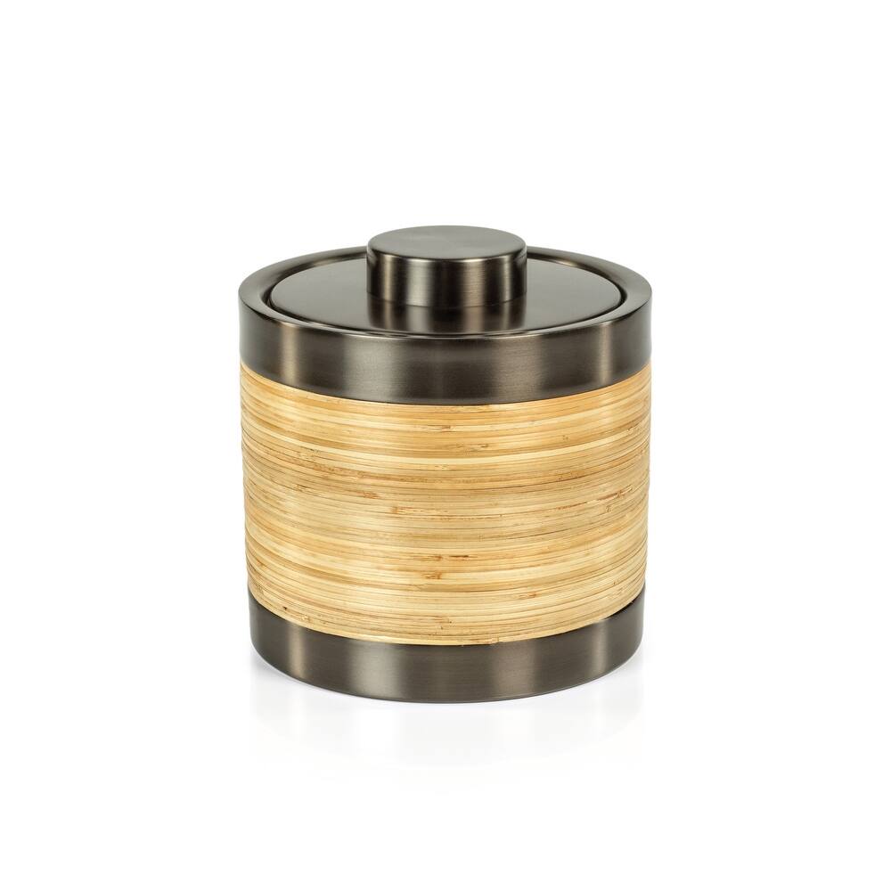 Timaru Rattan and Matt Steel Ice Bucket