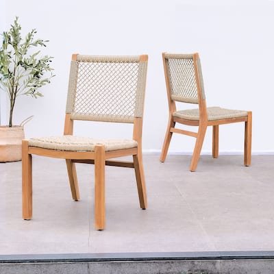 Cambridge Casual Belmont Teak Wood Dining Chair Set of 2