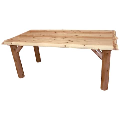 White Cedar Log - Solid Top Family Dining Table