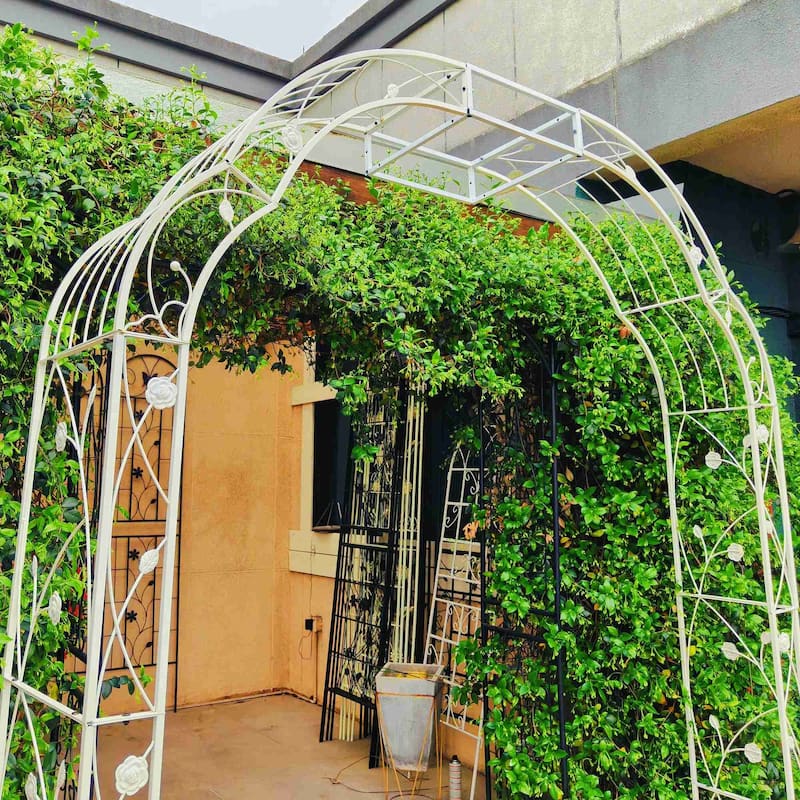 Metal arch trellis suitable for weddings and garden plant climbing