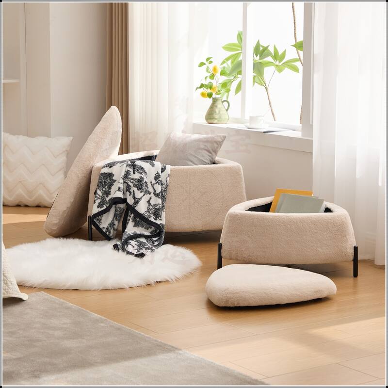 29.9"Wide 2 - Piece Upholstered Storage Ottoman Set