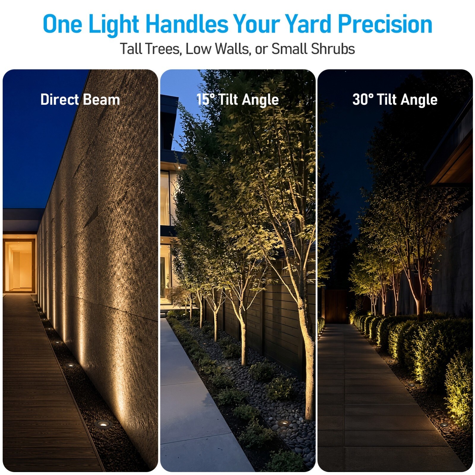 8W Low Voltage 5CCT 30° Tilt Adjustable LED Well Light, Flush
