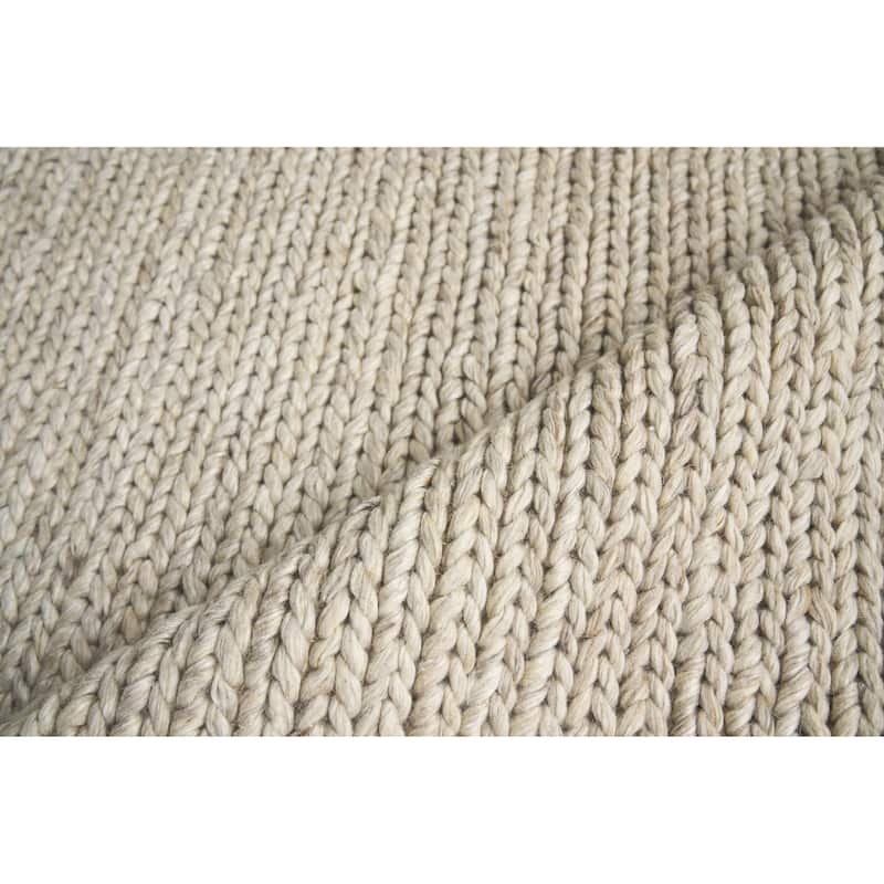 EXQUISITE RUGS Lauryn Handwoven Polyester/Cotton Beige Area Rug.