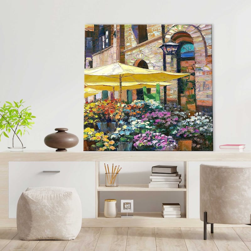 "Siena Flower Market" by Howard Behrens II Print on Canvas