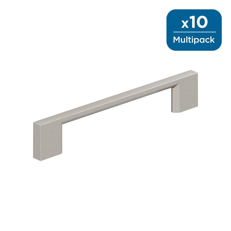 Amerock Cityscape Cabinet or Furniture Pull - 5-1/16 inch (128mm) Center-to-Center - Satin Nickel