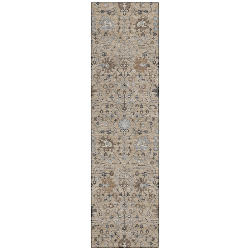 Machine Washable Indoor/ Outdoor Global Traditional Chantille Rug