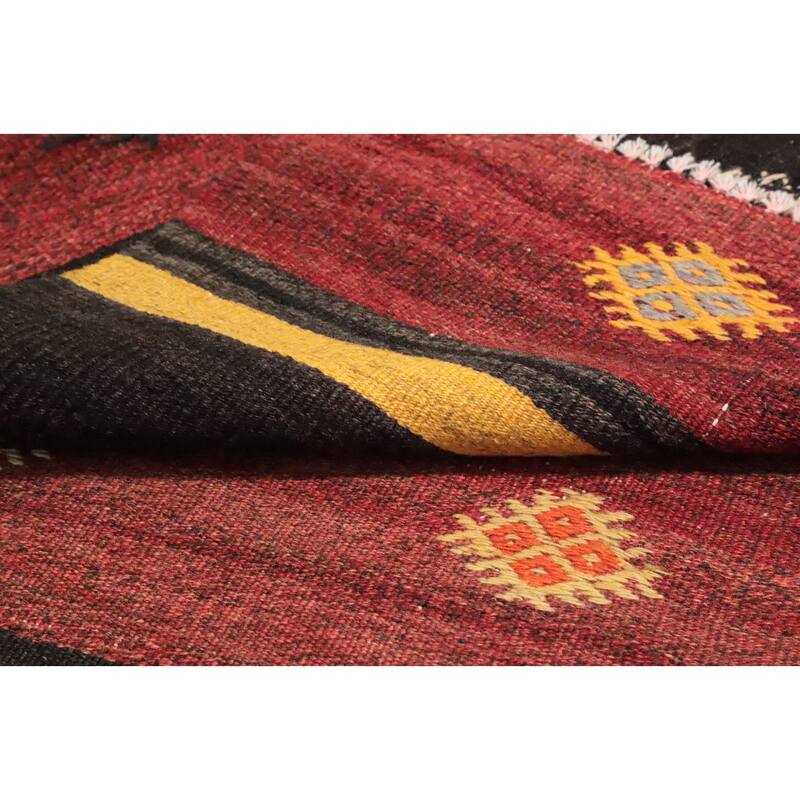 Hand Woven Oriental 100% Wool Carpet Southwestern Tribal Multi-Colored Kilim Area Rug - 9' 6'' X 6' 2''