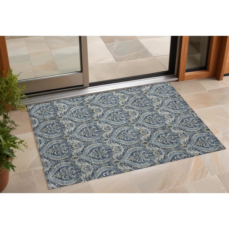 Rami Graceful Floral Weather Resistant Classic Meets Modern Outdoor Rug