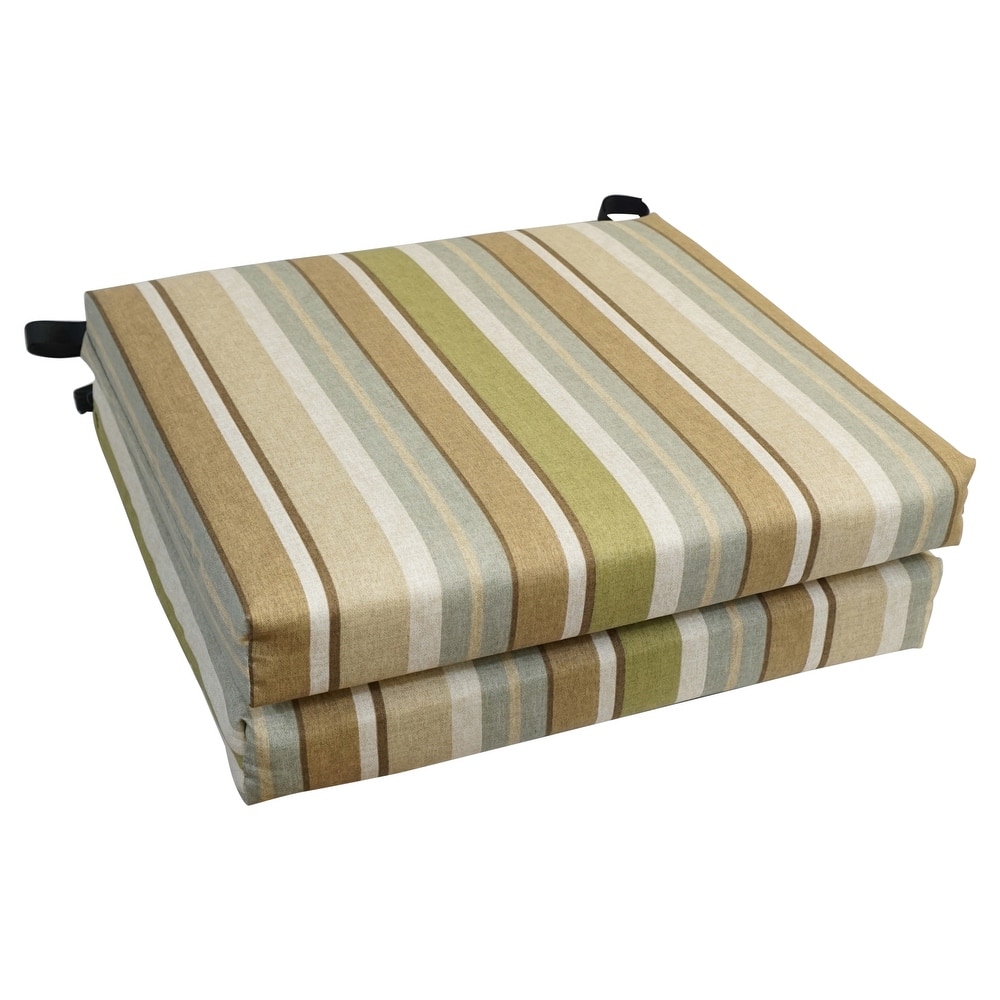 20-inch by 19-inch Patterned Outdoor Chair Cushions (Set of 2)