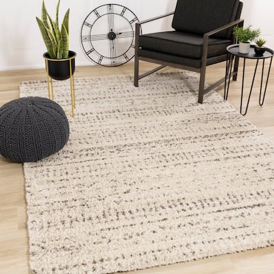 Lush Collection - Cream/Brown Luxury Soft Wool Rug