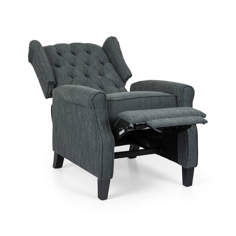 Wellscross Contemporary Tufted Fabric Push Back Recliner by Christopher Knight Home
