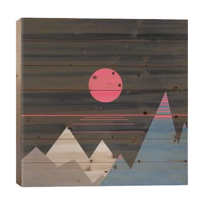 Minimal Sunset X Print On Wood by Viviana Gonzalez - Multi-Color